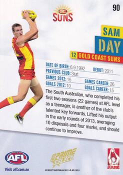 2013 Select Prime AFL #90 Sam Day Back